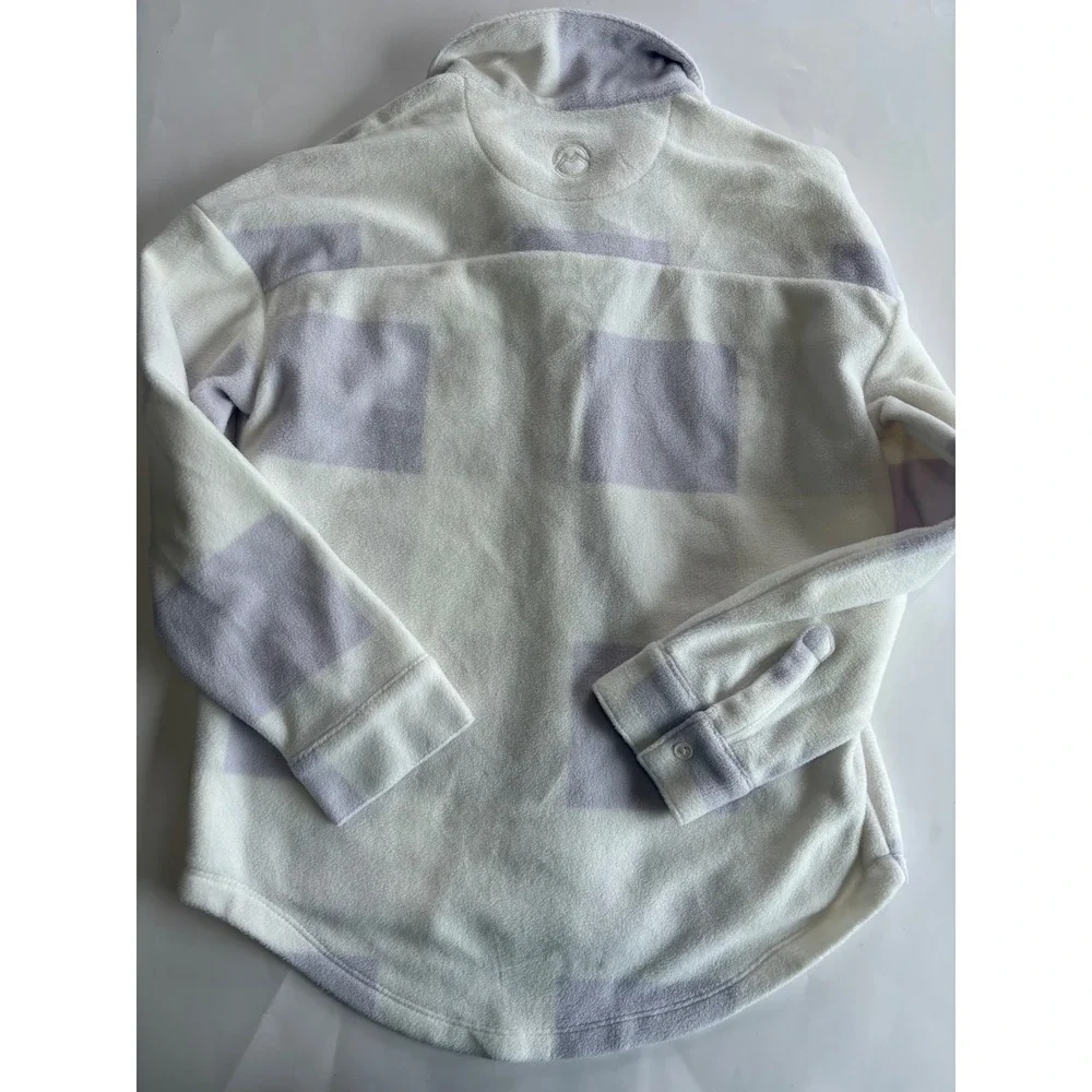 Magellan Outdoors‎ Youth Medium 8/10 White Purple Plaid Fleece Shirt Jacket NWOT